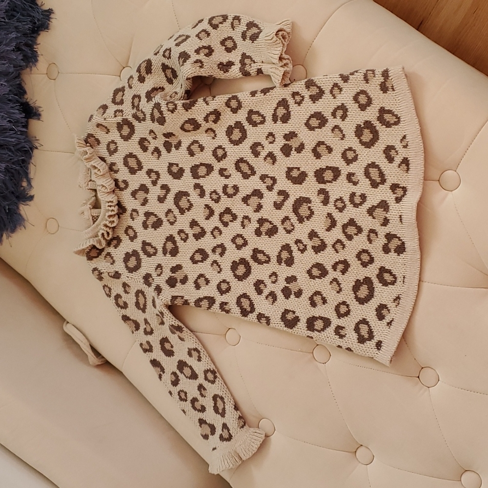 Leopard Print Girls sweater | Sparkly | Size 24m